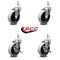 Service Caster 4 Inch Thermoplastic Wheel 12mm Threaded Stem Caster Set with 2 Brakes SCC SCC-TS05S410-TPRS-M1215-2-SLB-2 - alternate 2